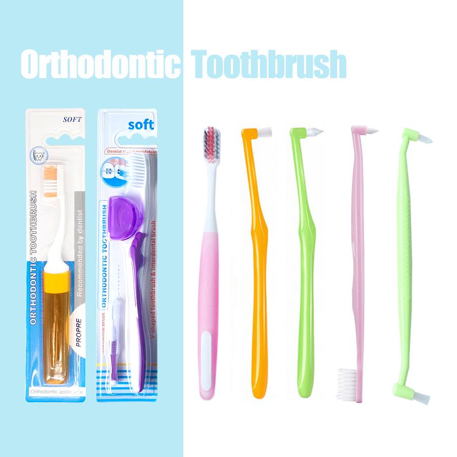 Factory 6Pcs Plastic Soft Small Head Orthodontic Toothbrush Deep Clean Braces Interdental Brushes for Home Use