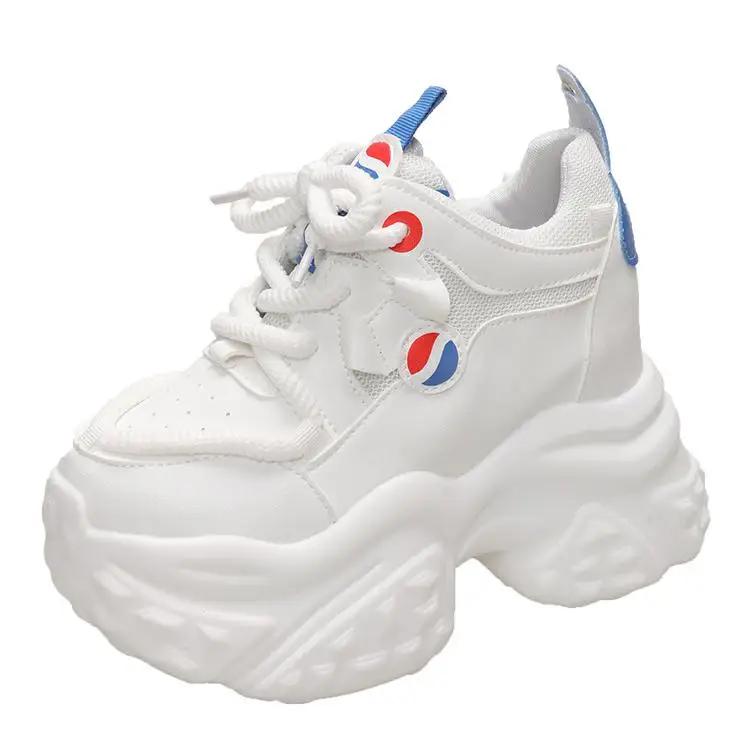 Fashion 10CM Autumn Platform Mesh Sneakers Women Breathable Tennis Female Vulcanized Shoes Spring Chunky Sneakers Sports Dad Shoes Woman