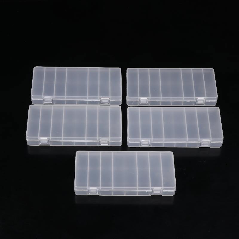 1/3/5Pcs Hard Container Holder Case 8 Slots Transparent Plastic Battery Storage Box For AAA/AA Battery Organizer Accessories