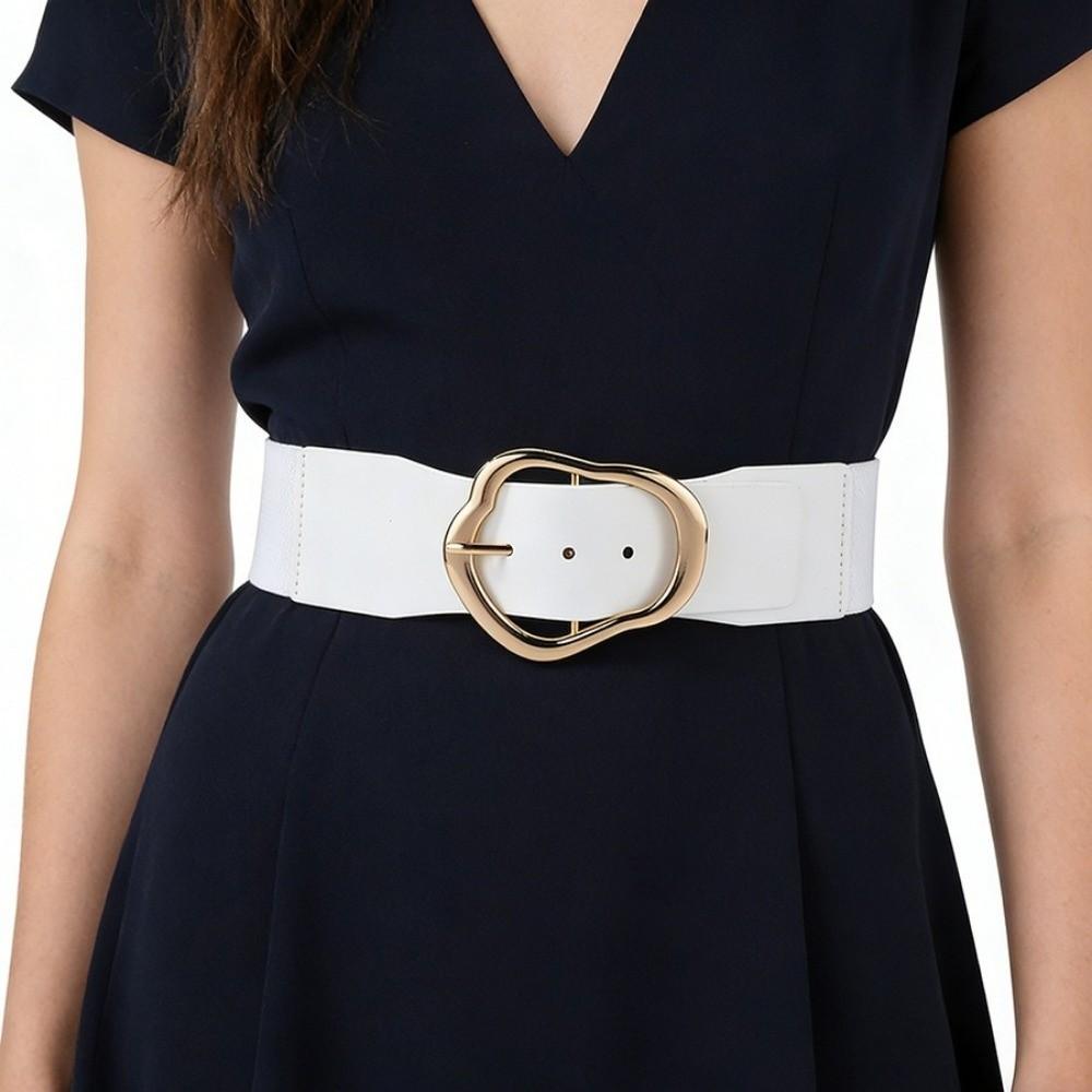 Adjustable Tying Women Waistband Belt Elastic Leather Belt Luxury Pin Buckle Belt  Waist Seal