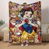 1pc,Stained Glass Snow White and the Seven Dwarfs Home Decorative Throw Blanket for Couch, Bed, Travel