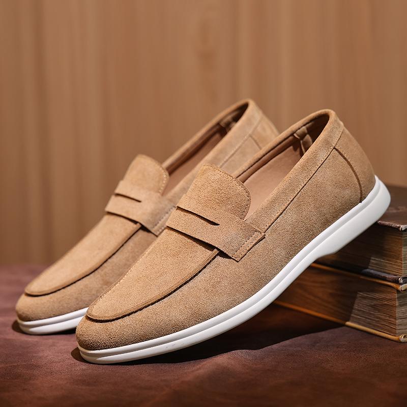 Men's Classic Retro Penny Loafers Moccasins Suede Leather Fashion Men Slip-on Casual Shoes Mens Party Outdoor Driving Flats