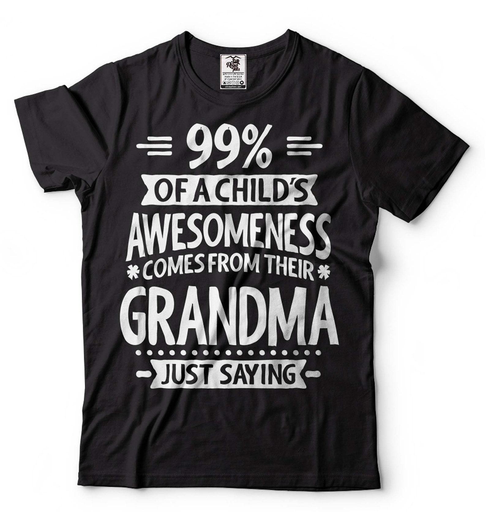 Funny Grandma T-Shirt: 99% Awesomeness, Grandmother Gift M