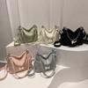 Pearls Chain Drawstring Shoulder Bag Butterfly Decor Girls Crossbody Bag  Women