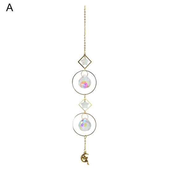 Pandantiv Agățat Exquisit Practic Creativ Multifuncțional Suncatcher Lună Stea Grădină Pandantiv Cristal Faux
