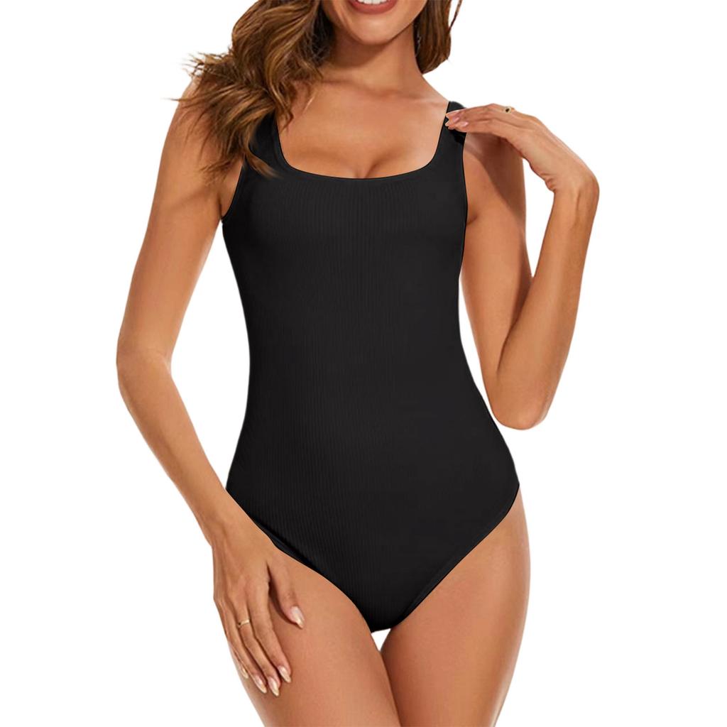 Women's Fashionable Seamless Ribbed Vest, Slimming Waist, Hip-Lifting, Shapely Round Neck Bodysuit, Shaping Suit