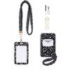 1 Set Safety Breakaway Buckle ID Badge Lanyard Stretchy Scrunchie Style Waterproof ID Card Holders Retractable Lanyard Set