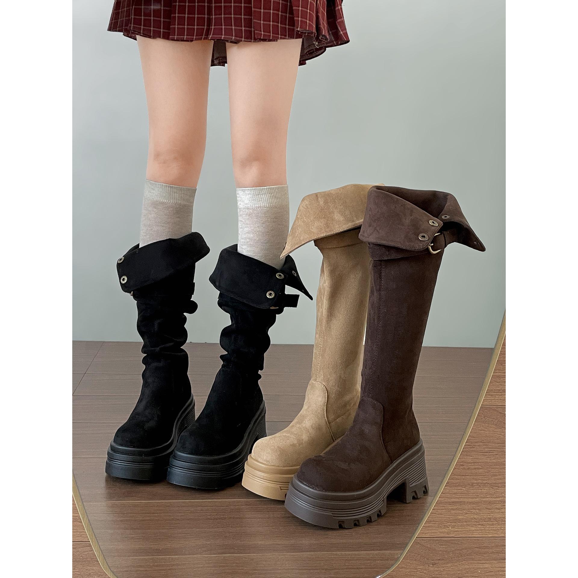Retro Black British Platform Boots Women s Boots Winter Skirt Skinny Birkenstock Boots 40 хаки