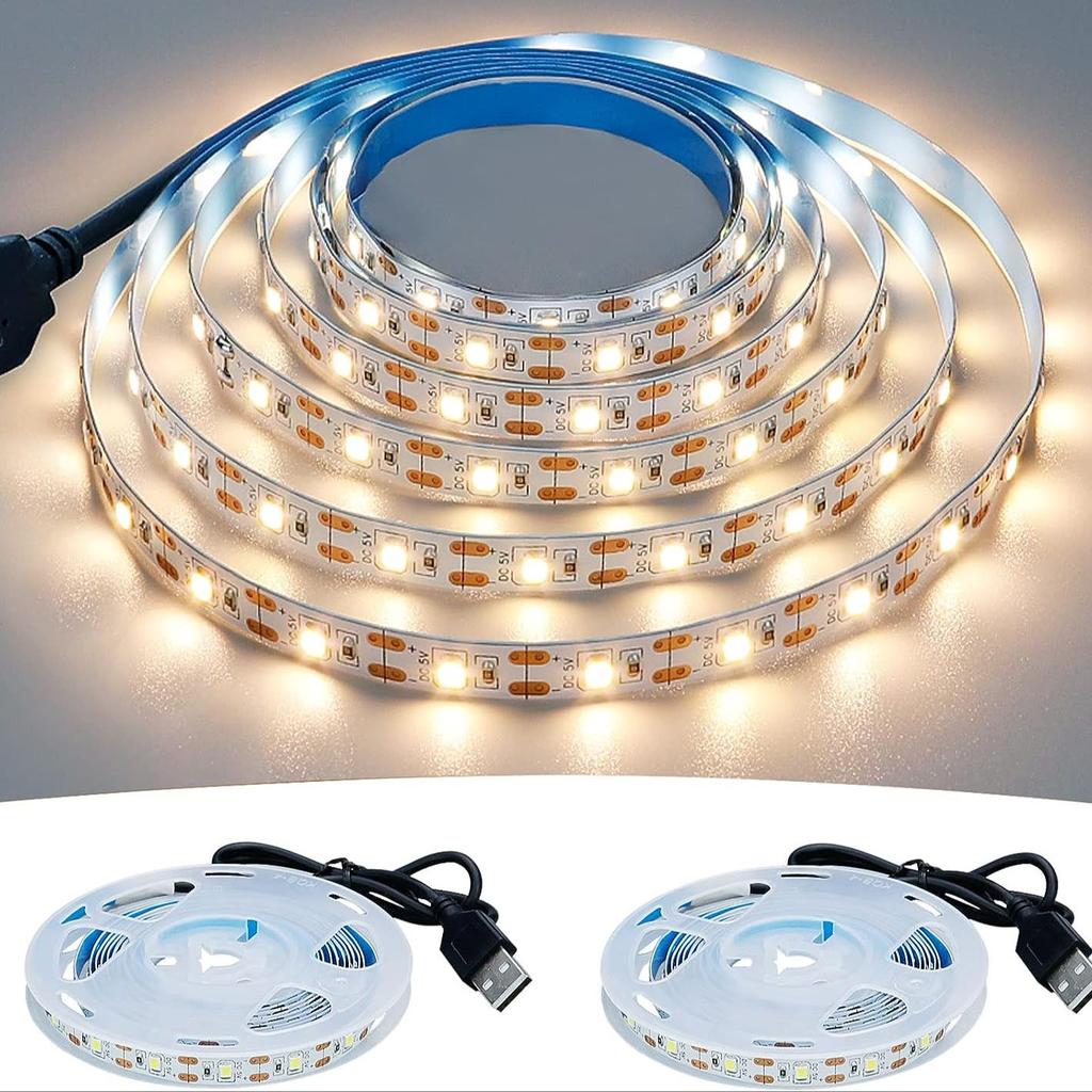USB 5V LED Light Strips SMD2835 1M 2M 3M 5M White Warm White LED Strip Lights for TV Backlights Home Decor Tape Ribbon Lighting