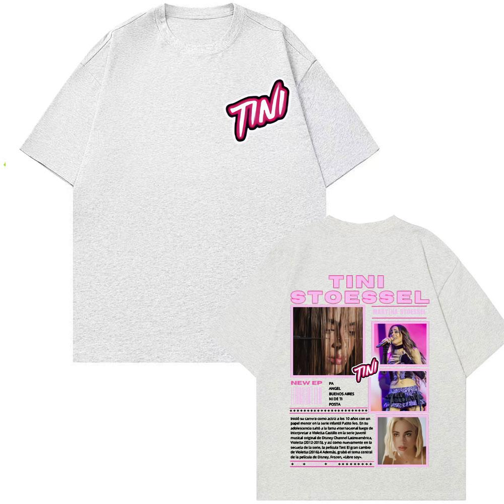 Singer TINI STOESSEL 2025 Tour Cover T Shirts Unisex Womens Clothing Fashion Aesthetic T Shirt Casual ONeck Short Sleeve Tshirt