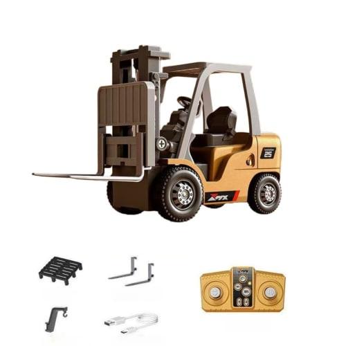 1:64 Scale Mini Alloy RC Forklift, USB Rechargeable, Remote Control & App Control, Hanging Compatible, 3 Speed ??Settings, Sound & Light Effects, Toy