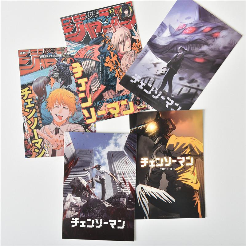 10 Pezzi Anime Giapponese Chainsaw Man Personaggio Poster Adesivo Cartolina Regalo Casa Studio Parete Sfondo Decorazioni Immagini Pittura