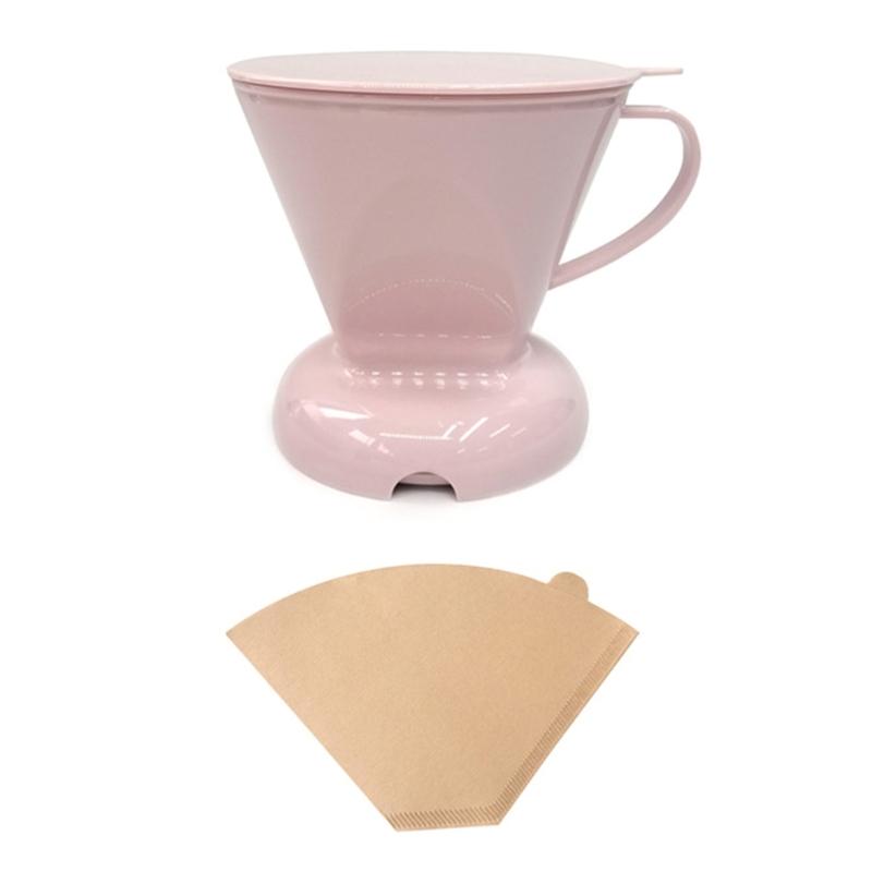 Кофеварка ручного заваривания для кухни и путешествий Портативная кофеварка-дриппер и фильтры для офиса и путешествий розовый