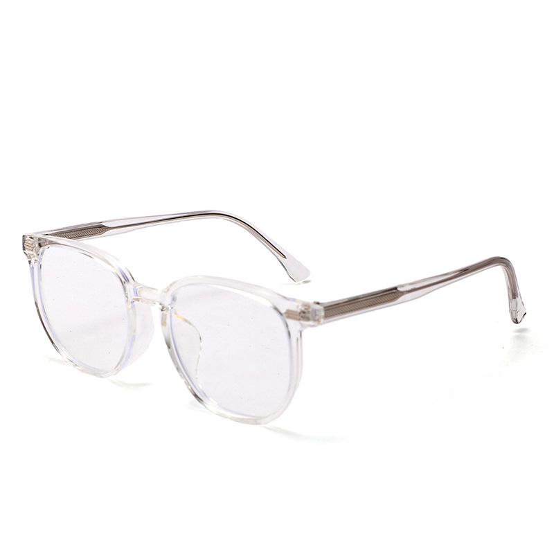 Trendy Unisex TR Large Frame Glasses with Anti-Blue Light Lenses - Personalized Japanese & Korean Style, Insertable Rod Design, Model 3003