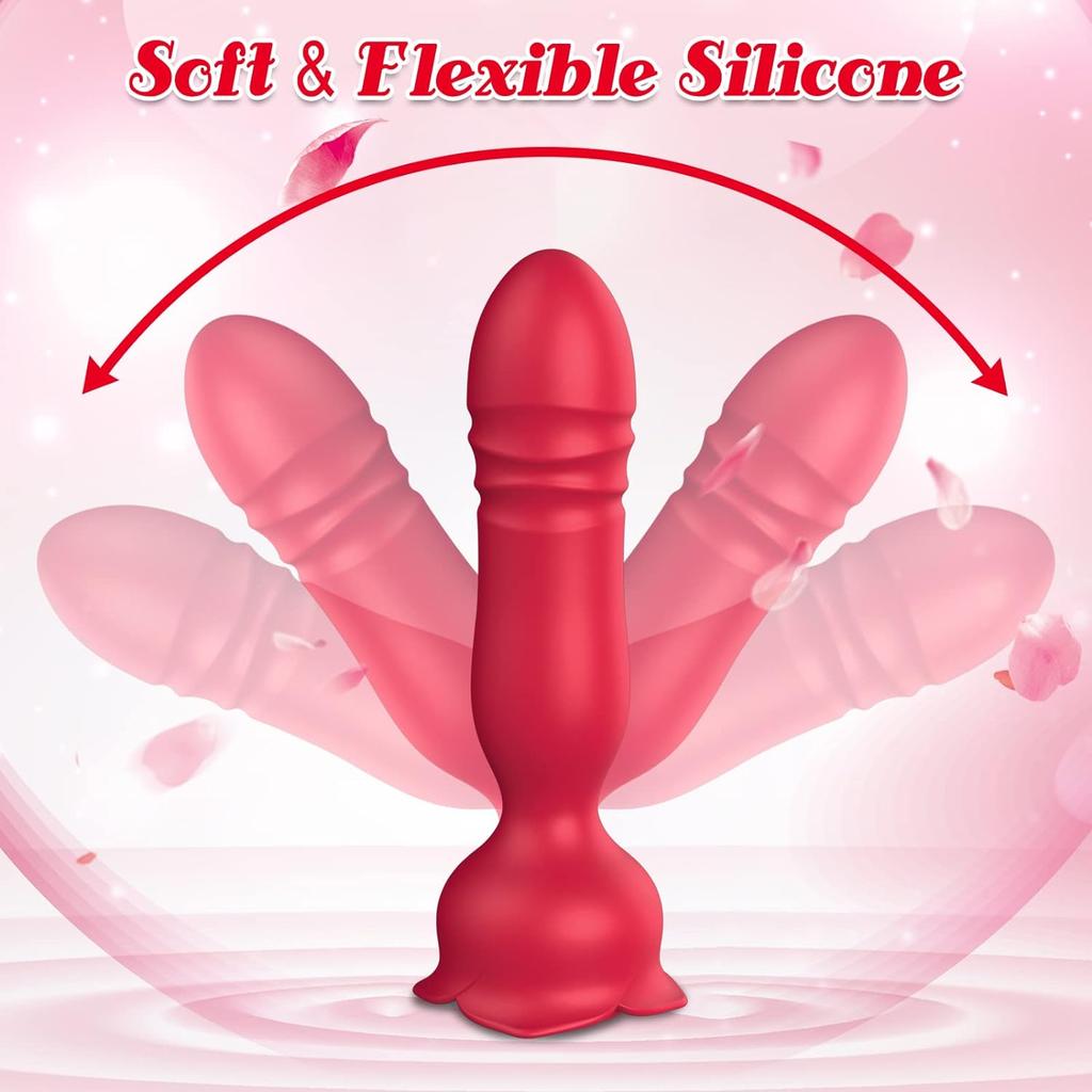 App Rose Vibrator Anal Plug For Men Women 9 Modes Thrusting Vibrators G Spot Butt Prostate Massager Stimulator Sex Toys For Gays