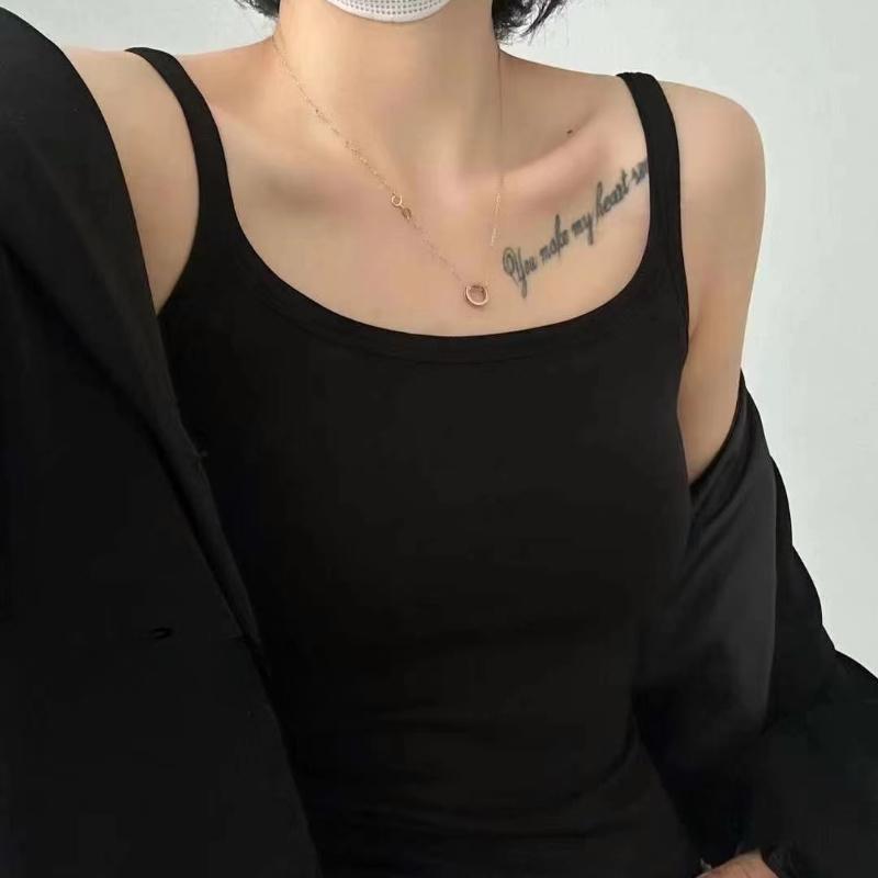 Autumn and Winter Brushed Camisole Thickened Warm Vest Women's Fixed Cup Chest Cushion Versatile Slim Fit Solid Color Top for Wearing Outside