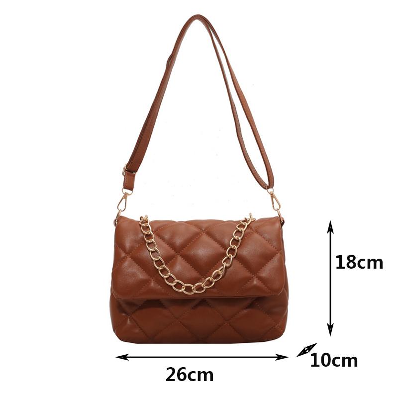 Yogodlns текстура ромб однотонная сумка через плечо с клапаном для женщин цепочки декоры — фото 16