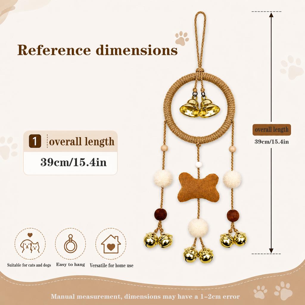 New Style Pet Doorbell Rope New Design Clear Sound Hanging Portable Cats & Dogs Interactive Training Sturdy Durable Toy