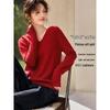 XWI Women's Elegant Cashmere Wool Blend Round Neck Knit Top