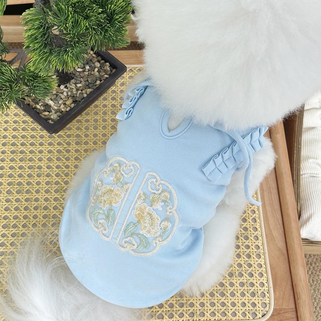 New Chinese Style Pet Dog Clothes Embroidered Pet Dog Cat Clothes Teddy Bichon Poodle Small Medium Dogs Tassel Vest Autumn