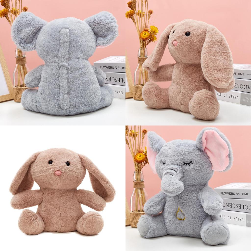 Elephant And Rabbit Plush Doll With Luminous Breathing Design For Childrens Comfort And Play