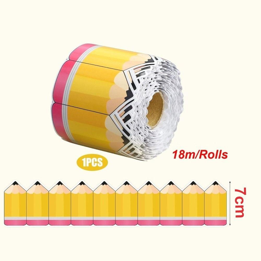 1Roll Creative Self Adhesive Chalkboard Board Border Pencil Paper Border Paper DIY 7cm Border Classroom Decors Handmade Crafts