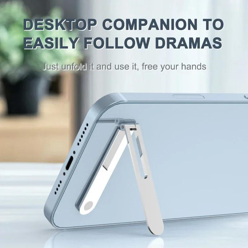 Suporte de telefone ultrafino mini suporte de mesa preguiçoso suporte giratório dobrável invisível liga de alumínio suporte portátil para iPhone 14