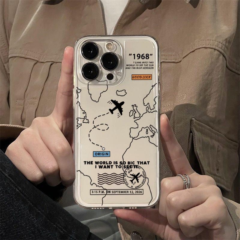 Aircraft route map Phone Case For Samsung S26 S25 S24 S23 S22 S21 S20 FE Note20 Note10 Plus Ultra Lite Edge Clear Soft TPU Cover