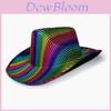 Rainbow Cowboy Hat Eva Colorful Glitter Costume Accessory For Halloween Parties