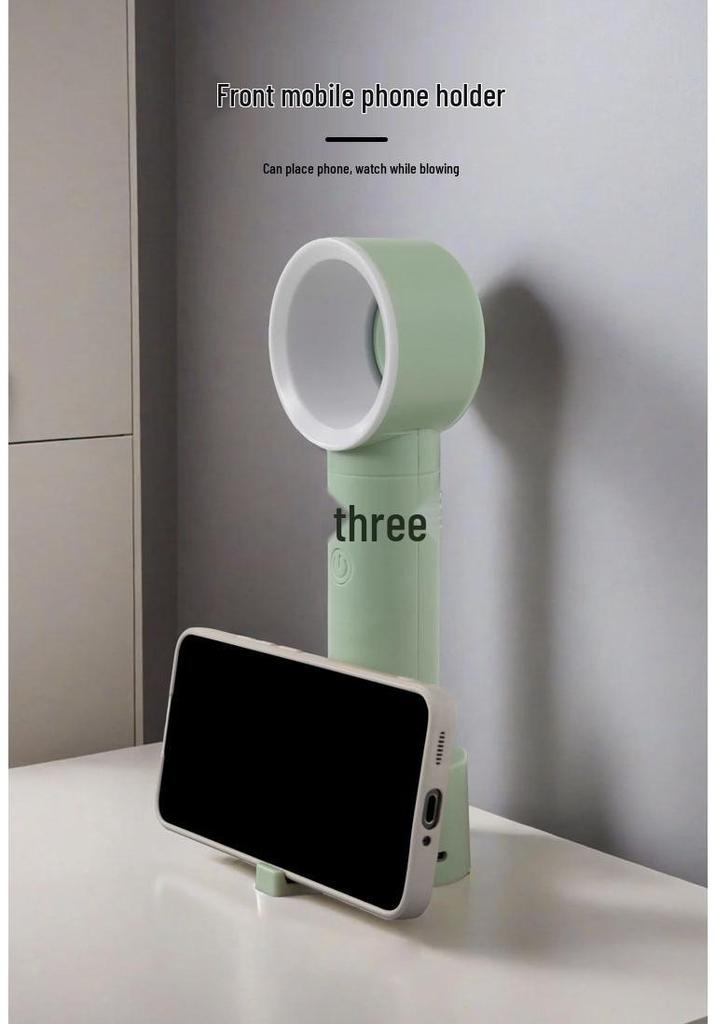 Portable USB Bladeless Mini Fan: Rechargeable, Creative Korean Design, Handheld Cooling Solution