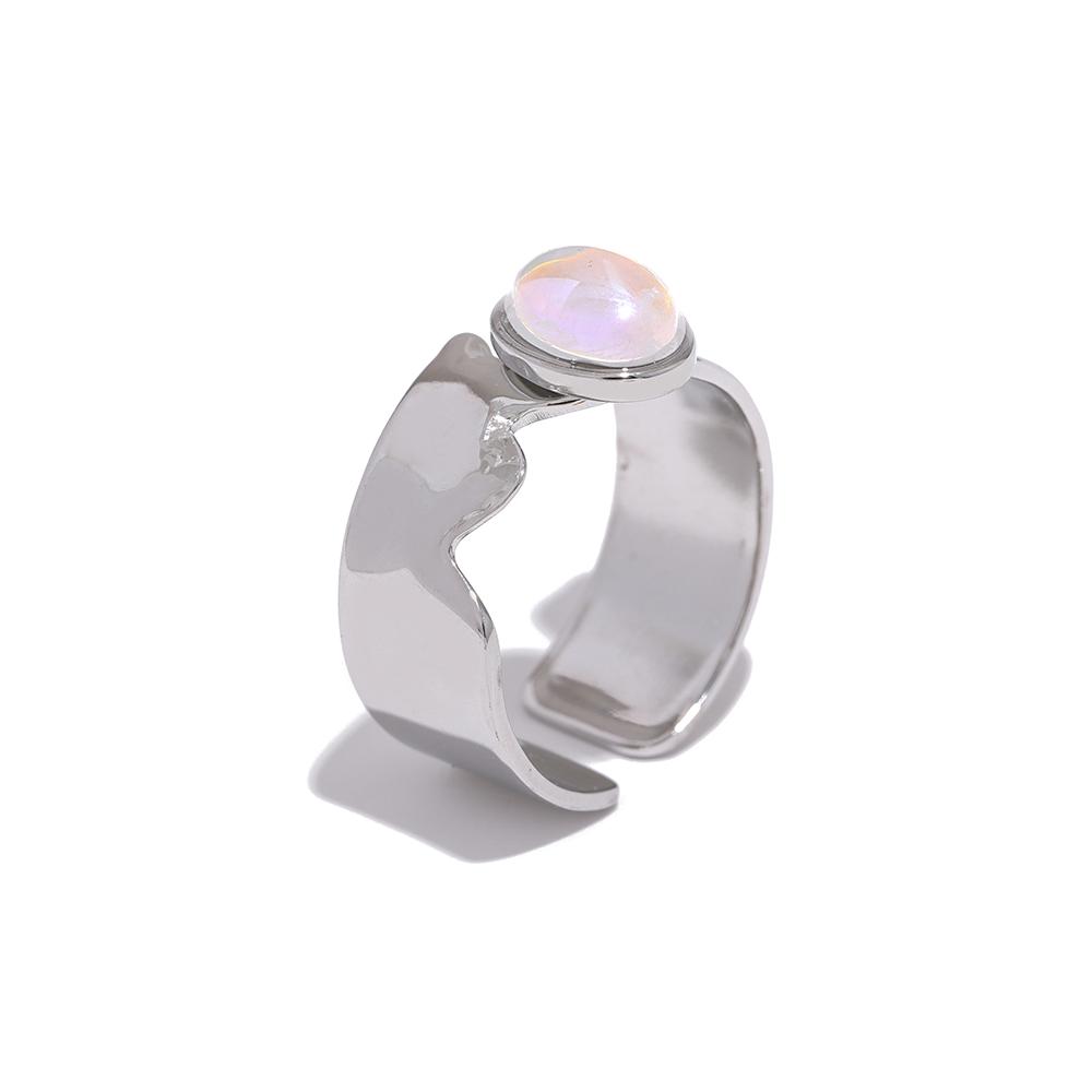 

Yhpup Exquisite Imitation Stone 316L Stainless Steel Creative Minimalist Ring Temperament Fashion Women Golden Jewelry New
