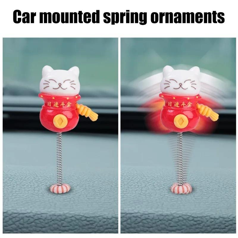 Car Center Console Lucky Cat Animal Resin Ornaments Multi-Scenario Cute Cat Styling Decoration Supplies Car Decor Accessories