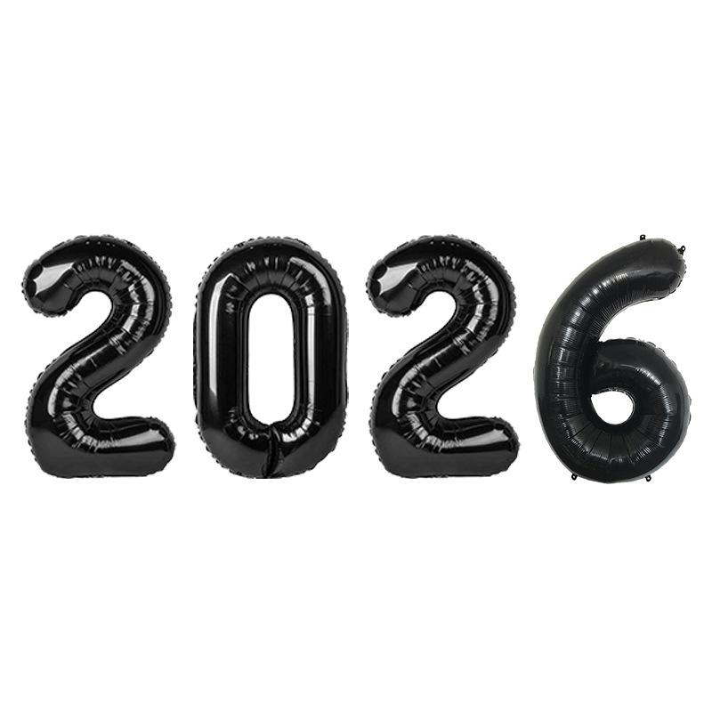 2026 Number Foil Balloons Happy  Year Eve Party Decoration Photo Booth Props Supplies Christmas Home Decor Navidad 2026