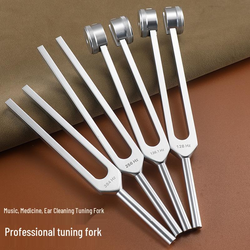 Vierteiliges Aluminiumlegierungs-Stimmgabel-Set: 128Hz, 136.1Hz, 256Hz, 384Hz für Yoga
