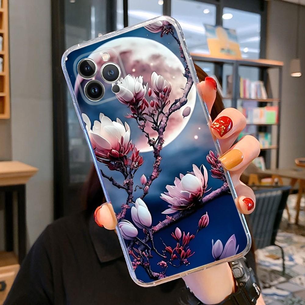 Luxury Moon Phone Case For iPhone 14 11 12 13 Mini Pro XS Max Cover 6 7 8 Plus X XR SE 2020 Funda Shell