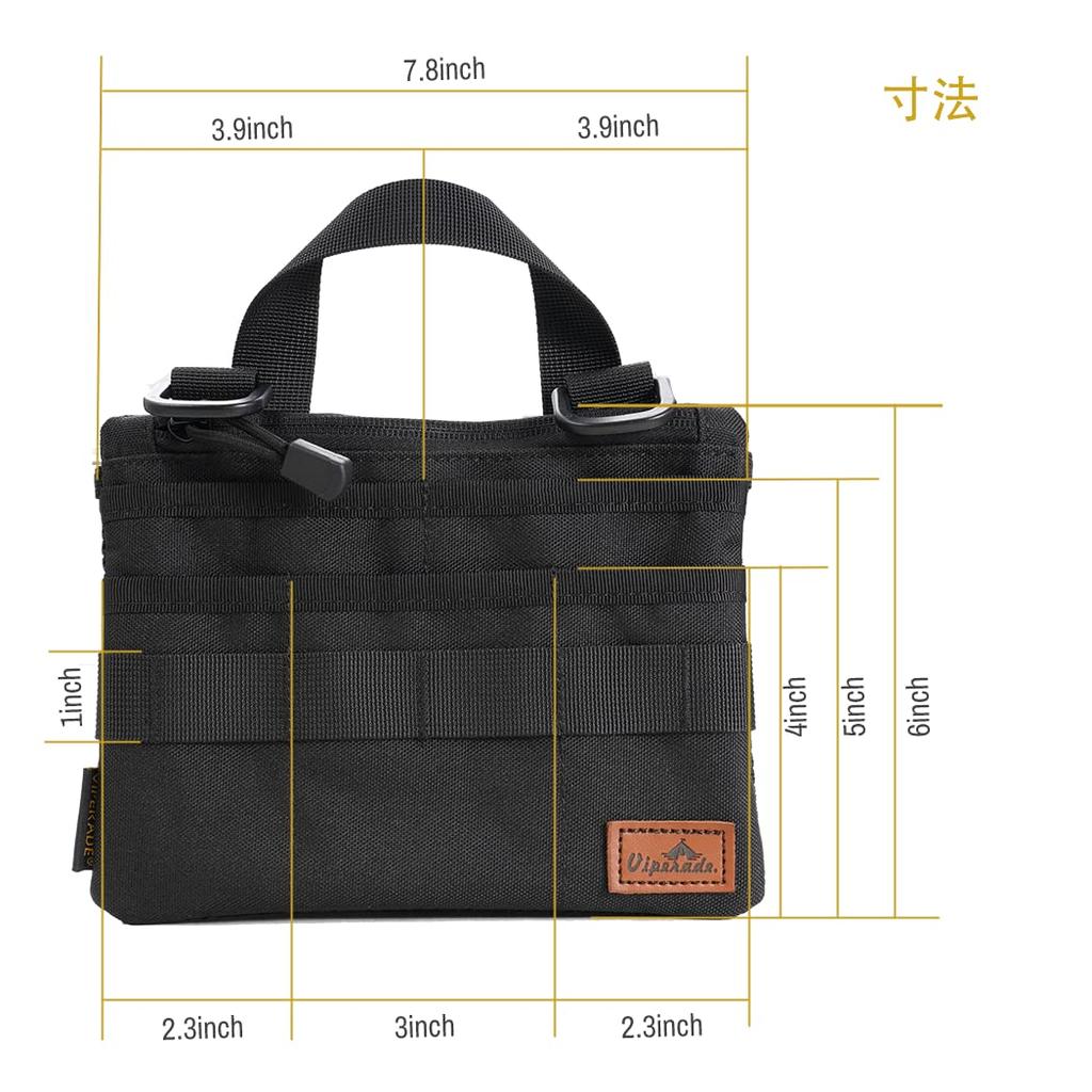 VIPERADE VE5 Tool Tool Pocket Organizer for Oxford Shoulder Tool Pouch with 7 Pockets for Pocket EDC Keys with Pouch, Men, Flashlight, Knife,