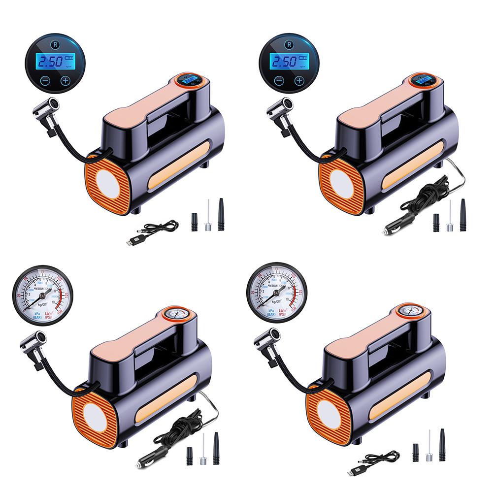 DC12V Tire Inflator Portable Air Compressor Smart Tire Pump With Pressure Gauge Emergency LED Light For Car Tires Bicycles