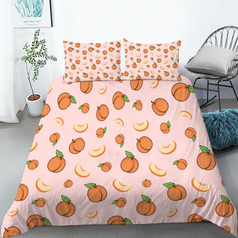 Fruit Bedding Collection Full Queen Size For Kids Adults Lemon Watermelon Print Duvet Cover Collection Quilt Cover Pillowcases Bedroom Decor