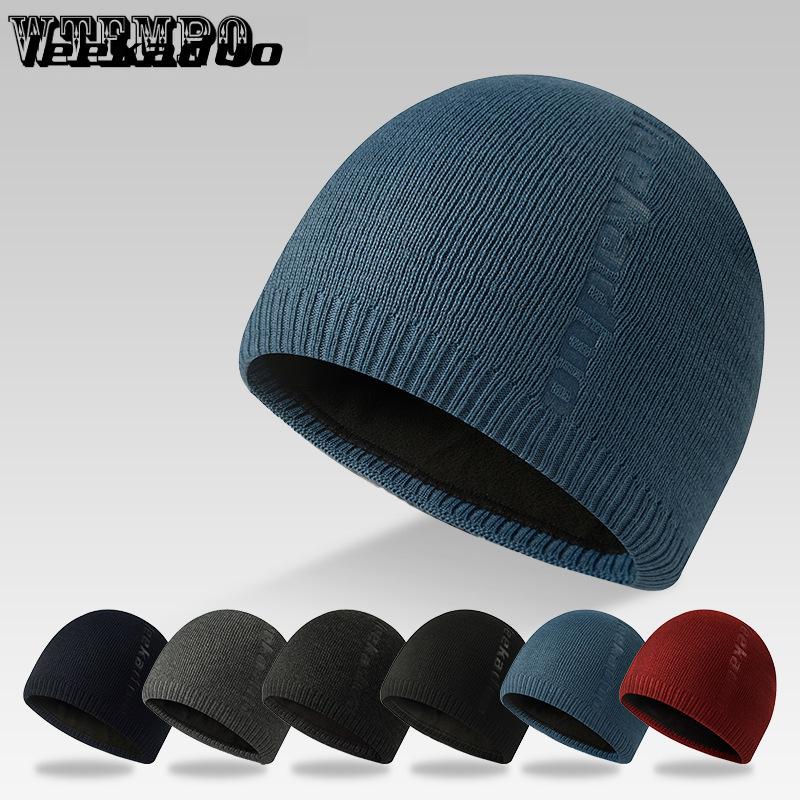 

Autumn and Winter Embossed Knitted Hat Head Cap with Plush Warmth Plush Hat Winter Cycling Hat бордовий