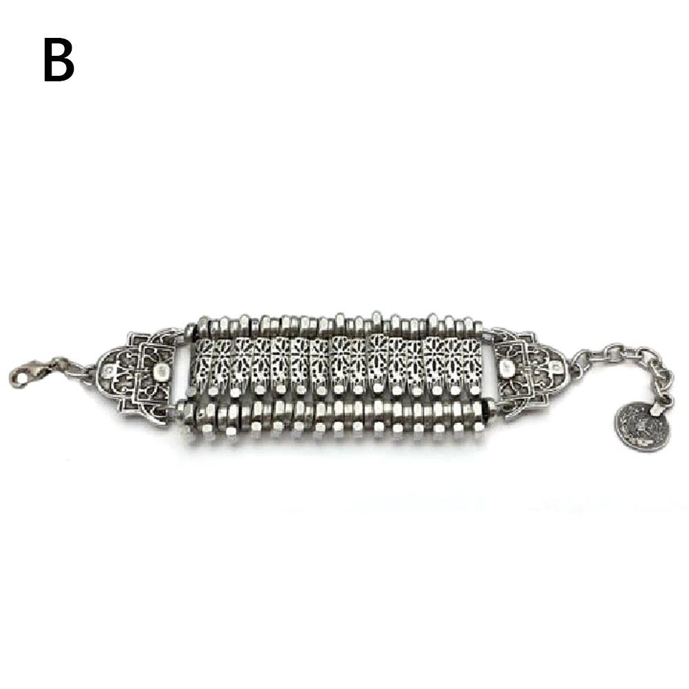 

Винтажный браслет серебристого цвета с подвеской в виде монет, этнические браслеты, модный турецкий браслет, повседневная носка B