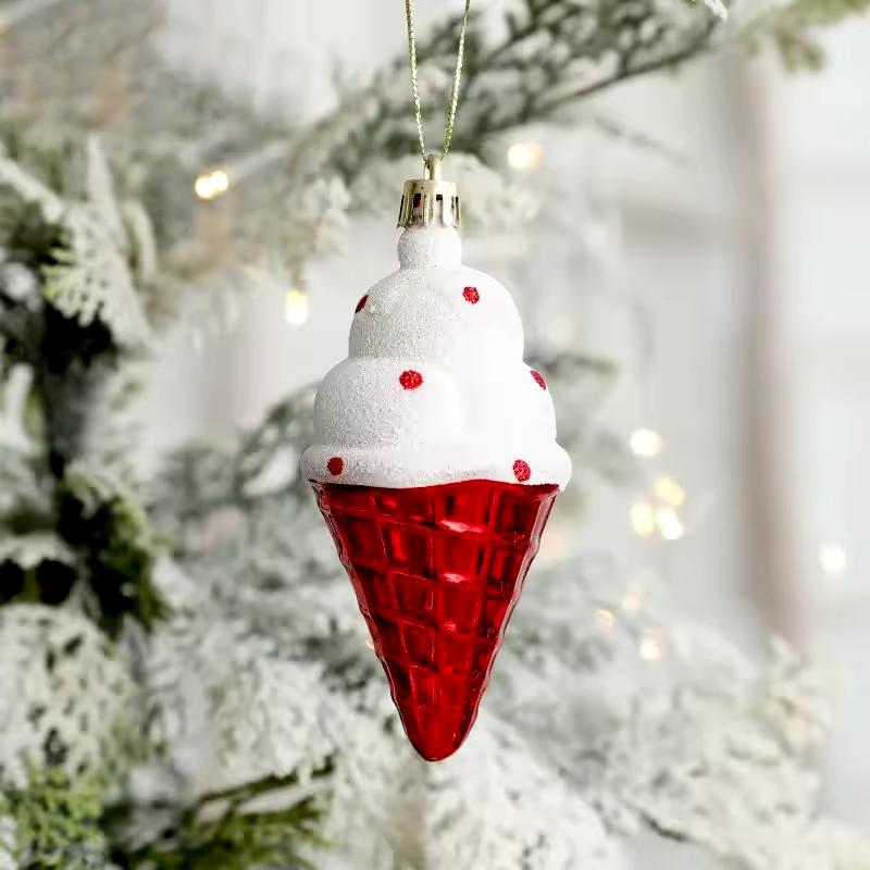3/6Pcs/Pack Home Decoration New Year Plastic DIY Christmas High Quality Hanging Pendant Lollipop Gifts