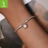 Stylish Versatile Heart Lock Basic Bracelet, Simple Heart-Shaped S925 Silver Diy Bracelet