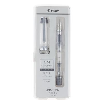 Pilot Pluma Estilográfica Prera CM Caligrafía Transparente PFPR1TBCM, Negra,
