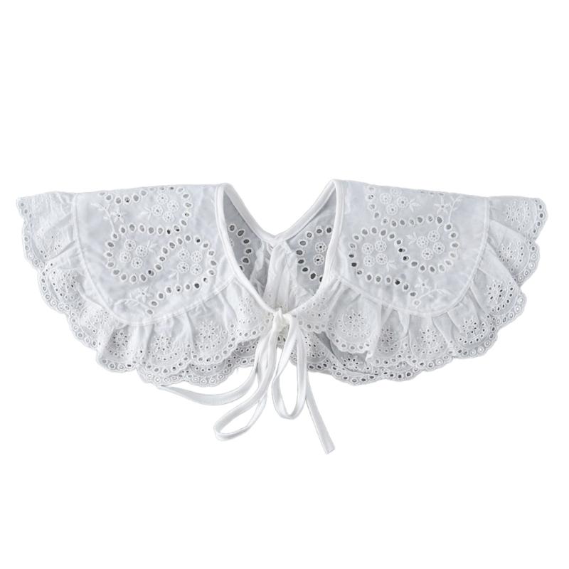 

Elegant Hollow out Detachable Collar with Self Tie Rope Ladies Sweater Shirt DIY Lace Collar Wedding Dress Supplies 1