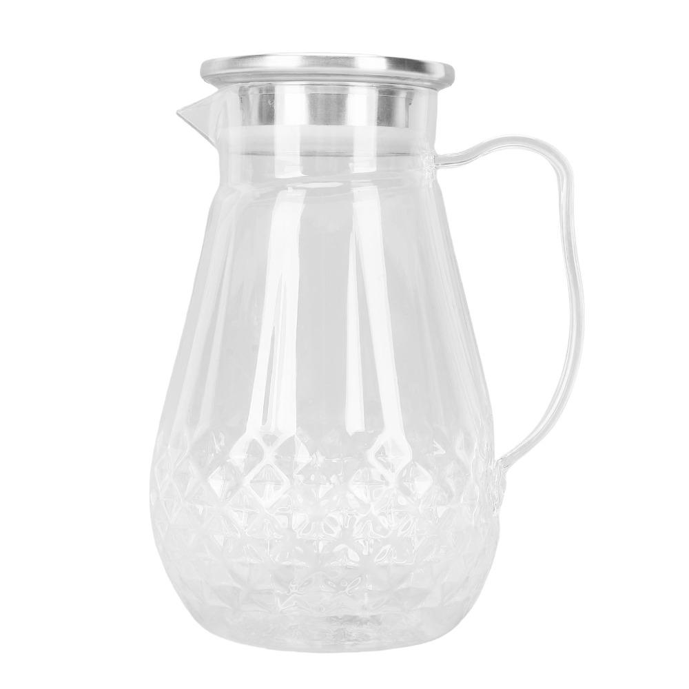 With Handle Clear Beverage Pitcher 1500ml Heat Proof Water Jug Household Use