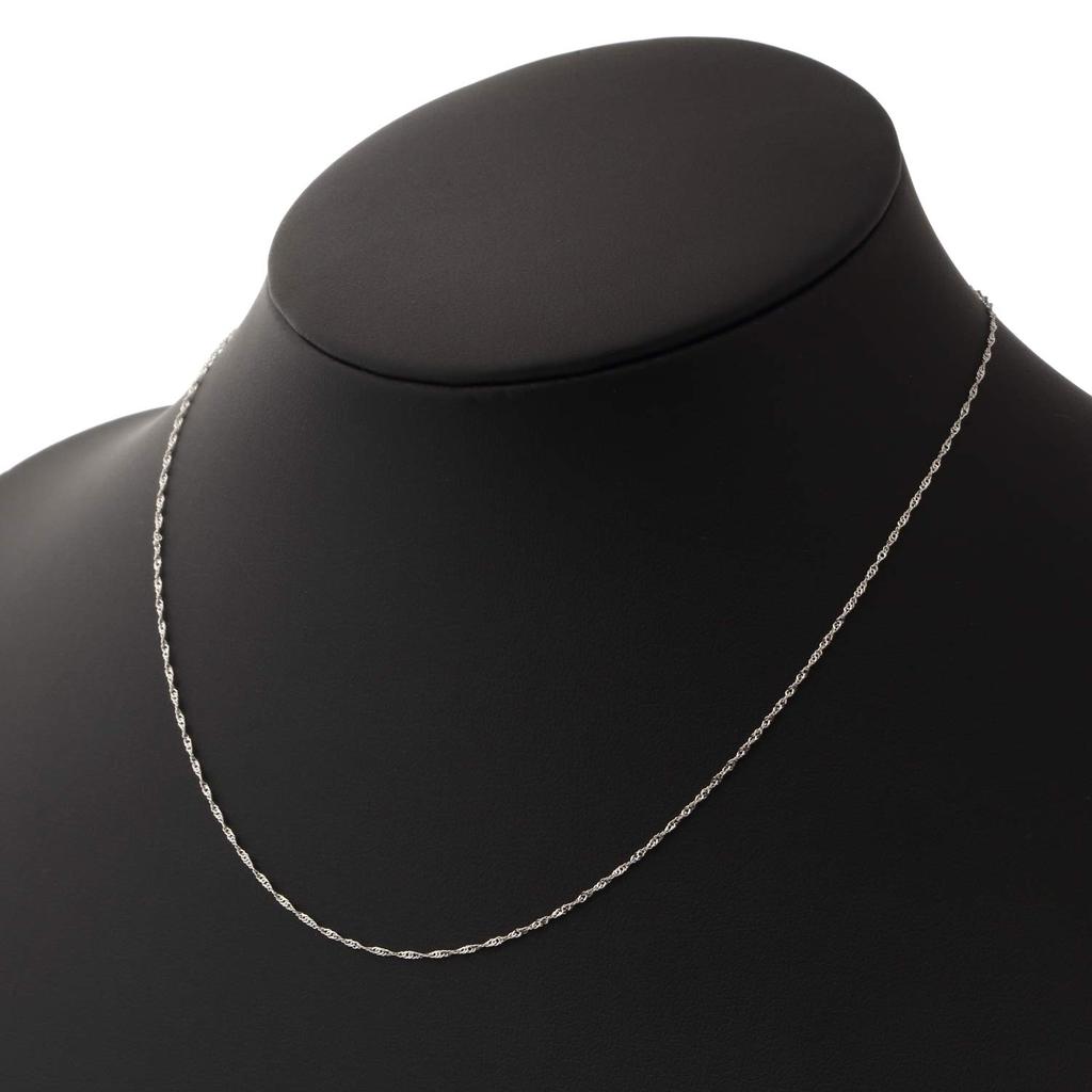 Pt850 Screw Certified Platinum Necklace [FAIRY CULLET] Chain, 40cm, Approx. 0.9mm Wide, Approx. 0.9g,