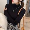 Autumn and Winter Long Sleeve Casual Pullover Knitwears Sweater Half High Neck Solid Base Knitted Women Office Ladies Elegant Slim Fit Sweaters 24977