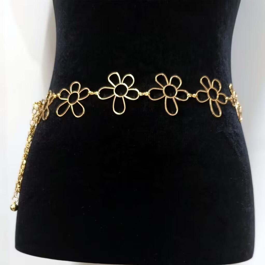 European & American Adjustable Metal Waist Chain - Single Layer Sexy Women s Body Jewelry