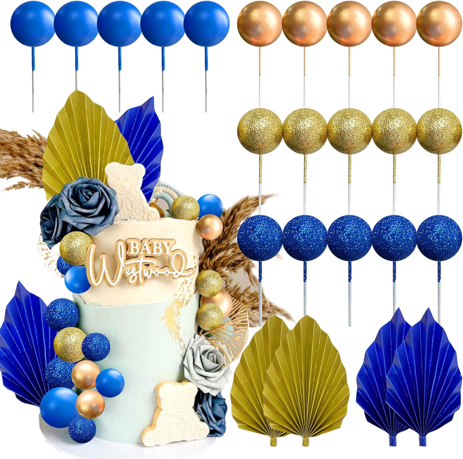 

Black Red Balls Cake Decoration Red Cake Decoration Black Cake Topper for Birthday Wedding Baby Shower Bridal Shower синий