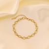 18K Gold Trendy Cuban Link Necklace: European & American Style, Non-Fading, Fashionable Personalized Chain, High-End Jewelry.